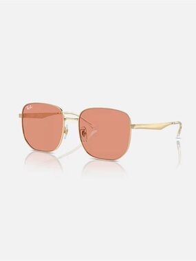 Ray-Ban Women's Gold Frame Sunglasses with Orange Tinted Lenses
